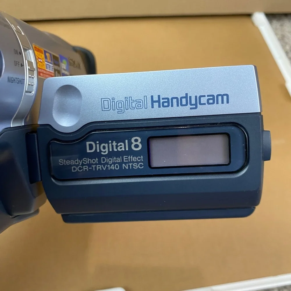 Sony Handycam DCR-TRV140 Digital8 Camcorder Bundle Silver Blue 20x Zoom